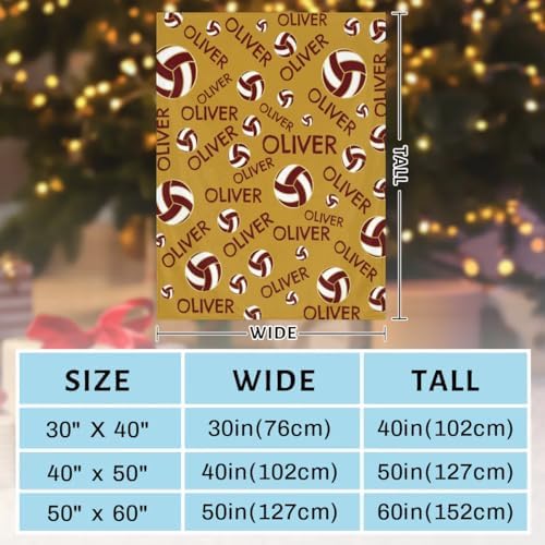 Personalized Baby Blankets for Girls Boys, Custom Baby Blanket with Name Swaddle Toddler Fleece Blanket Personalized Gift Red Gold Volleyball - Image 3