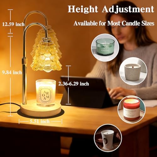 GEEZO Fragrance Candle Warmer Lamp，Electric Candle Warmer with Timer & Dimmer，Mom Christmas Birthday Gifts for Women, House Warming Gifts New Home Bedroom Decor - Image 2