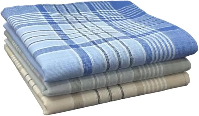 Men's Handkerchiefs 100% Cotton Handkerchief with Check
