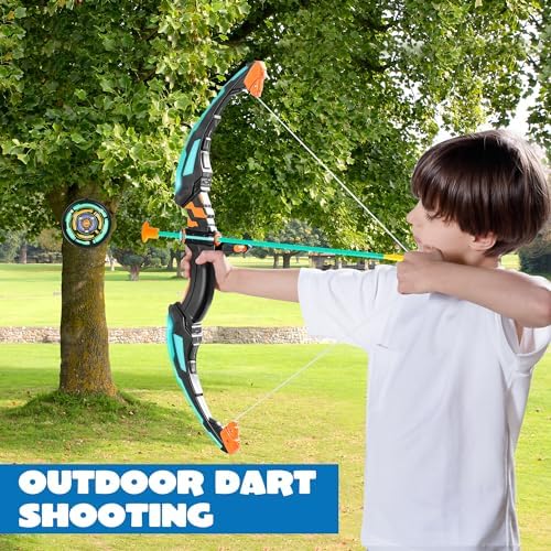 JOYIN Kids Bow and Arrow Set, LED Light Up Archery Toy Set with 9 Suction Cup Arrows, Target & Arrow Case, Indoor and Outdoor Hunting Play Gift Toys for Kids, Boys & Girls Ages 6-12 - Image 5