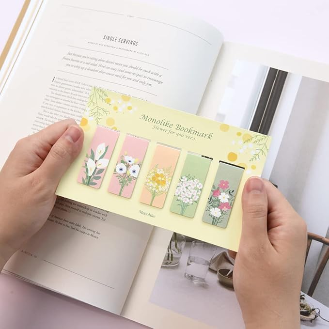 Monolike Magnetic Bookmarks Flower for You Ver.1, Set of 5