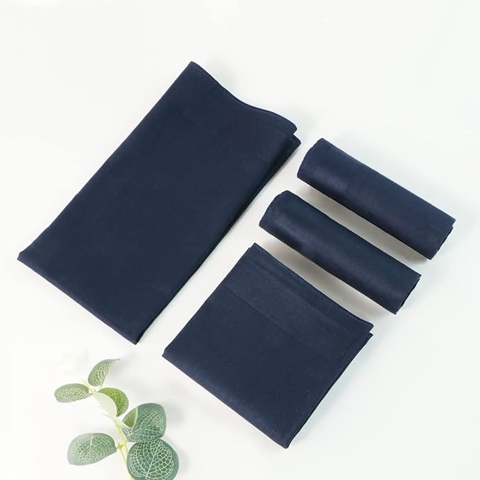 HOULIFE Men's Cotton Handkerchiefs, Solid Color 60S Soft Cotton Hankies for Men Women 6/12PCS 15.7"×15.7"