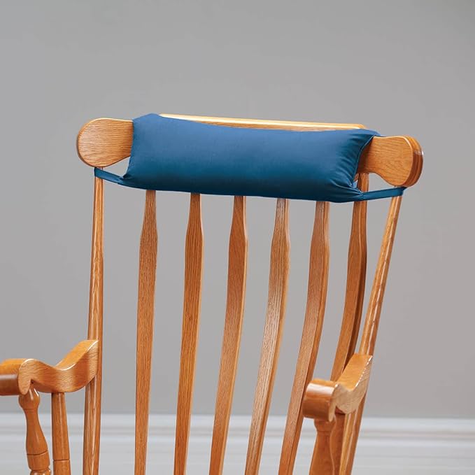 Rocking Chair Neck Rest Pillow by OakRidgeTM, Navy Blue, 100% Cotton - Measures 5 1/2" x 18" x 2 1/2"