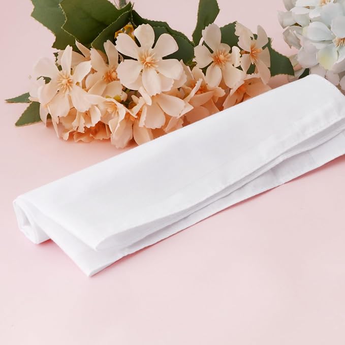 HOULIFE 100% Cotton Unisex Handkerchiefs, Solid Stripe Handkerchiefs for Men & Women Soft Cotton Hankies 15.7x15.7 ”