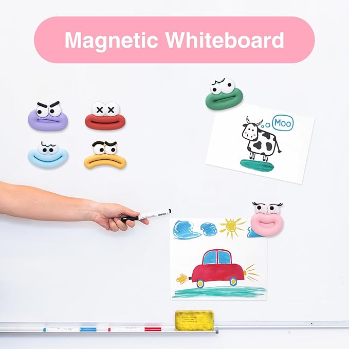 12Pcs Fridge Magnets Cute Refrigerator Magnets, Strong Magnets for Whiteboard Cabinet Locker, Rubber 3D Funny Decorative Magnets for Classroom Kitchen Office