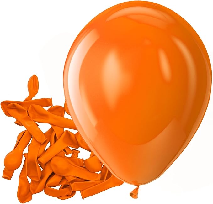 Bezente Orange Balloons Latex Party Balloons - 150 Pack 5 inch Matte Small Orange Helium Balloons for Birthday Wedding Bridal Shower Halloween Party Decorations