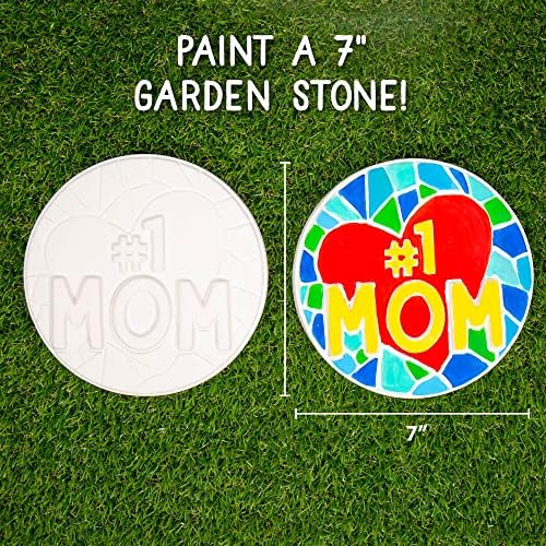 Creative Roots Paint Your Own #1 MOM Stepping Stone, Craft Kits for Kids, Ceramics to Paint, Ages 6+ - Image 5