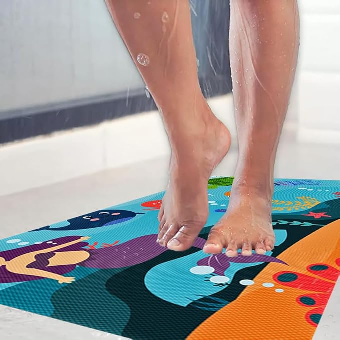 Kahuna Grip™ Non-Slip Peel and Stick Bath & Shower Mat - Ocean Friends (14x27)