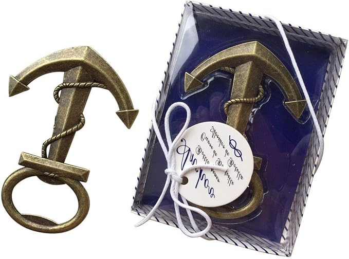 16 PCS Bottle Opener with Gift Box Packing,Nautical Themed Anchor Shape Nautical Beach Wedding Baby Bridal Shower Birthday Party Favor Souvenir Gift (16,Antique Bronze Anchor)
