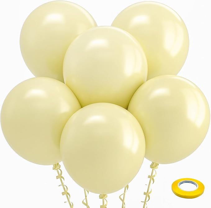 Bezente Pastel Yellow Balloons 18 Inch - 30 Pack Large Thick Yellow Balloons Big Round Light Yellow Latex Balloons for Birthday Bridal Shower Wedding Sunflower Party Decorations