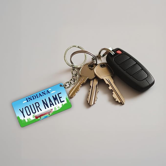 License Plate Keychain - Personalized - All States Multicolor