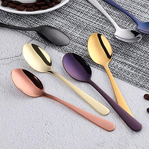 Buyer Star Beautiful 5-color Teaspoons 5.5-Inch Mini Coffee Spoons Stainless Steel Sugar Demitasse Espresso Spoons