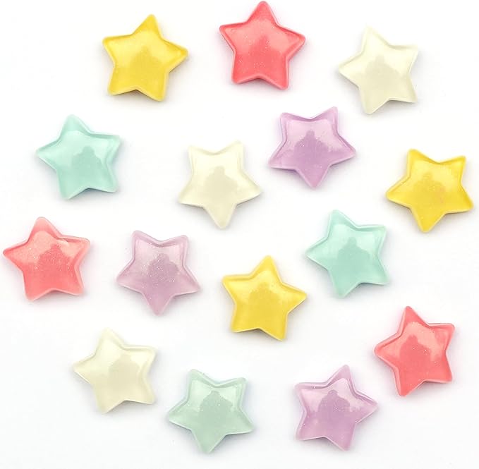 KEYDUACU 15Pcs Strong Star Refrigerator Magnet Fridge Sticker,Colorful 3D Craft Decoration Magnet,Strong Fridge Magnets for Kitchen,Office Whiteboard, Cabinet and Dishwasher (Transparent Stars)