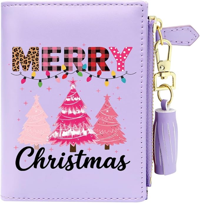 GEEAD Custom Design Small Wallets for Women Bifold Slim Coin Purse Zipper ID Card Holder for Christmas