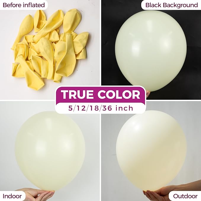 Bezente Pastel Yellow Balloons 18 Inch - 30 Pack Large Thick Yellow Balloons Big Round Light Yellow Latex Balloons for Birthday Bridal Shower Wedding Sunflower Party Decorations