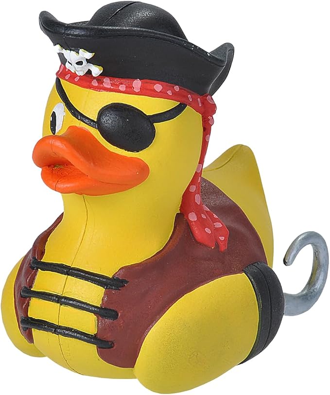 Wild Republic Rubber Ducks, Bath Toys, Kids Gifts, Pool Toys, Water Toys, Pirate, 4"