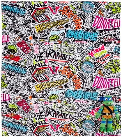 Northwest Teenage Mutant Ninja Turtles Character Hugger Pillow & Silk Touch Throw Blanket Set, 40" x 50", Sketched Out - Image 3