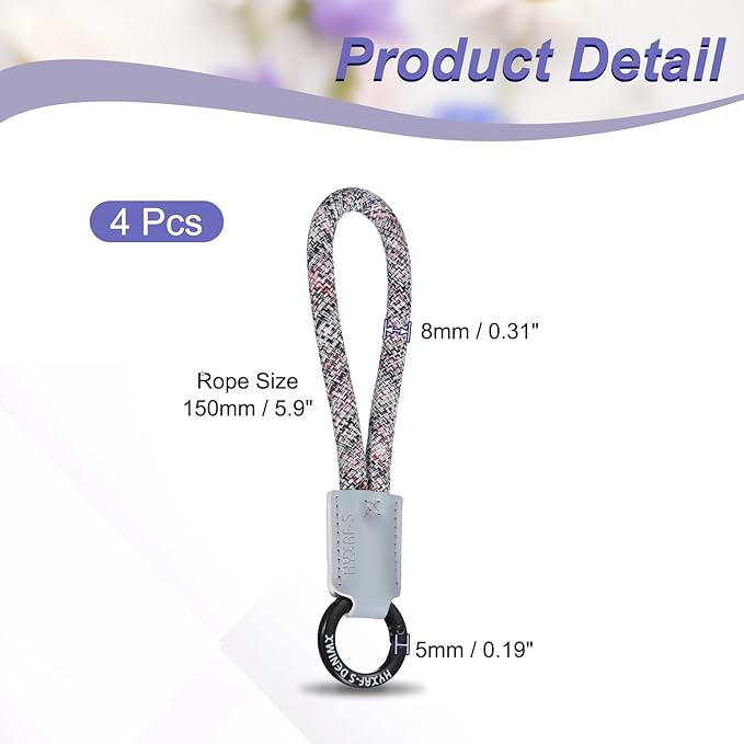 PATIKIL Handmade Cowhide Key Chain,Stylish Bag Pendant Leather Car Key Lanyard Mobile Phone Keychain Accessories, 4 Pack