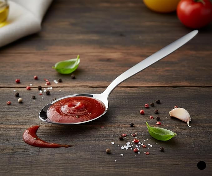 Chef Kunz Spoon | 9 inch 2.5 Tbsp18/10 Stainless Steel Serving Spoon | Basting Quenelle Cooking Plating Dinner Chef Spoons