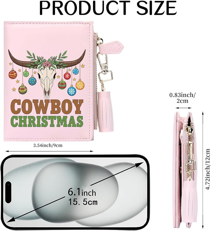GEEAD Custom Design Small Wallets for Women Bifold Slim Coin Purse Zipper ID Card Holder for Christmas