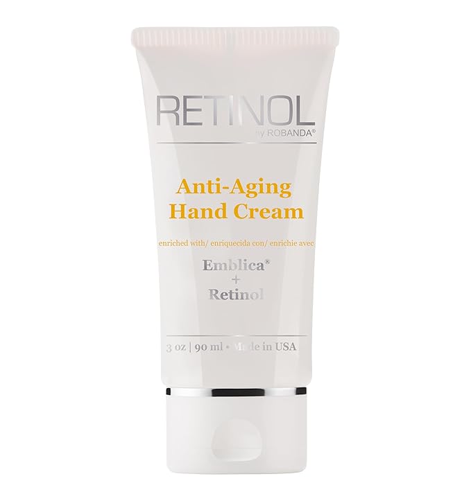 Robanda Retinol Anti-Aging Hand Cream - Hydrating & Moisturizing Hand Lotion with Anti-Aging Formula to Help Prevent Wrinkles & Reduce Fine Lines, 3 oz, Lightly Scented