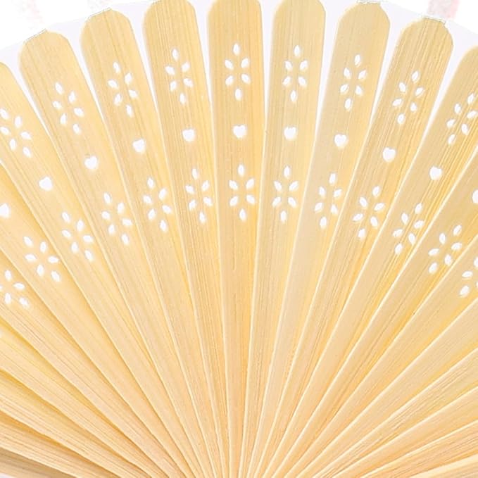 Paper Hand Fans, 8.3 Inch Foldable Handheld Fans for Wedding Favors, Party Decorations, Bridal Shower, Baby Shower, Summer Cooling, Decoration Fan (White)