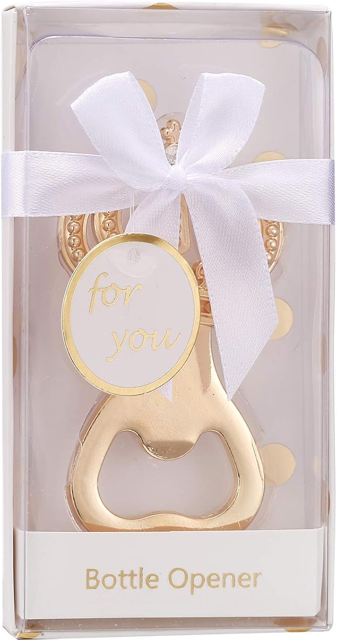 Pack of 24 Gold Crown Bottle Opener Wedding Favors,Party Favors for Guest Souvenir Gift for Baby Shower Birthday Party Decorations and Supplies by Layseri (Crown White, 24)