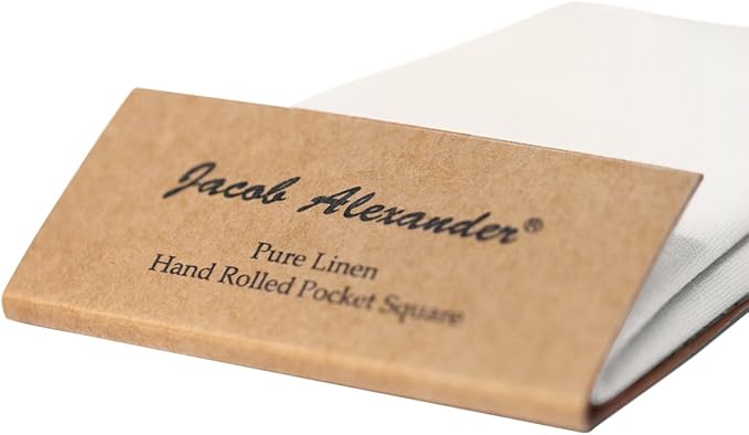 Jacob Alexander Linen Handrolled 15" x 15" Pocket Square Hanky