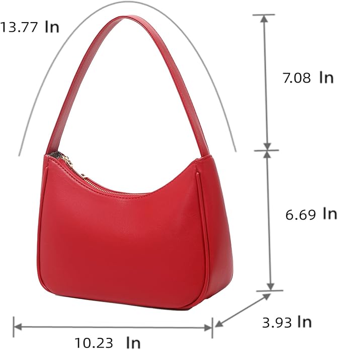 Shoulder Bags for Women, Cute Hobo Tote Handbag Mini Clutch Purse with Zipper Closure