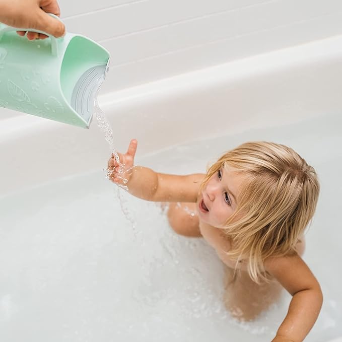 Dr. Brown's CleanUp Dino-Pour Bath Rinse Cup, 0m+ with Dr. Brown's CleanUp Float & Hatch Dino Eggs Nesting Bath Toy, 6m+, BPA Free, Certified Plastic Neutral