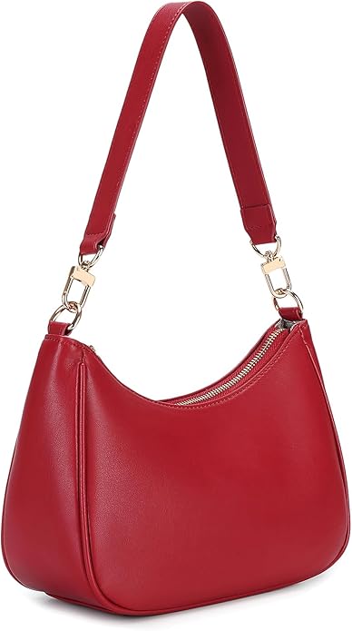 Shoulder Bags for Women, Cute Hobo Tote Handbag Mini Clutch Purse with Zipper Closure