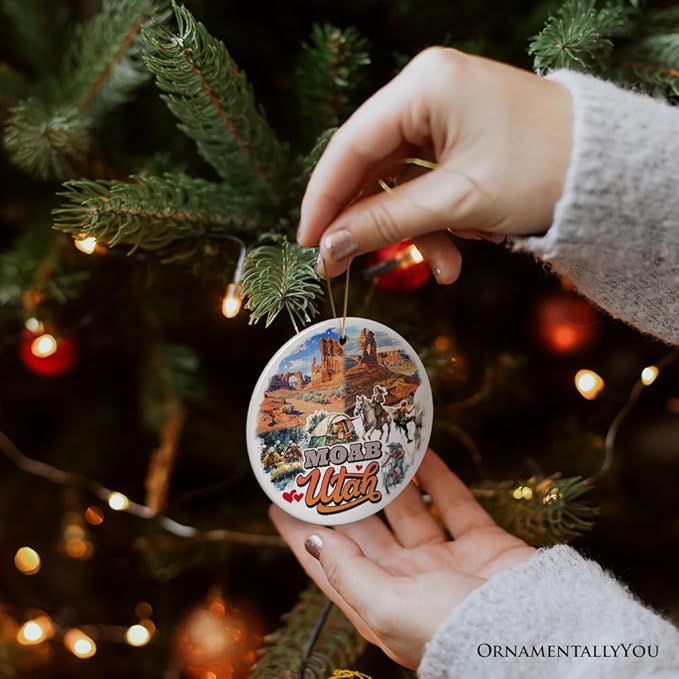 Breathtaking Desert Town Moab Ornament, Utah Nature and Landscapes Travel Souvenir (Version 2)