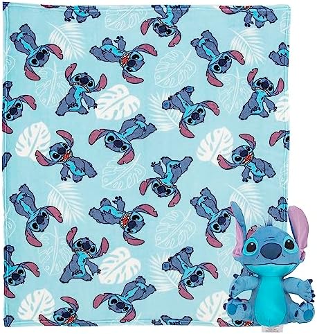 Northwest Lilo & Stitch Classic Palms Character Hugger Pillow & Silk Touch Throw Blanket Set, 40" x 50" by Northwest