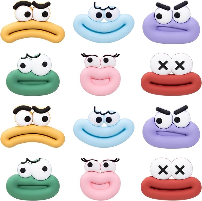 12Pcs Fridge Magnets Cute Refrigerator Magnets, Strong Magnets for Whiteboard Cabinet Locker, Rubber 3D Funny Decorative Magnets for Classroom Kitchen Office