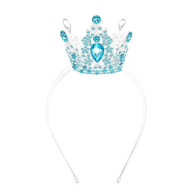 VELSCRUN Blue Crystal Tiara Headband, Crowns for Women, Princess Girls Tiaras, Royal Queen Crown Princess Quinceanera Headpieces for Birthday Prom Bride Wedding Pageant Party Hair Band