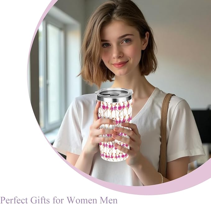 Dancer Gifts for Girls, Dance Recital Gifts，20 oz Insulated Tumbler, Tumbler with Lid, Vacuum Travel Coffee Mug Stainless Steel Cup Gift for Women Ballet Dancing Girl Teacher Christmas Birthday