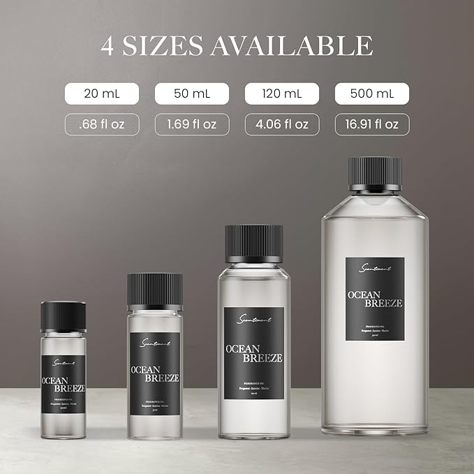 Scentiment Diffuser Oil - Ocean Breeze | Inspired by Five Star Hotels' Lobby Scent | Luxurious Scent with Notes of Bergamot, Lemon, Jasmine with Marine & Amber (120ml)