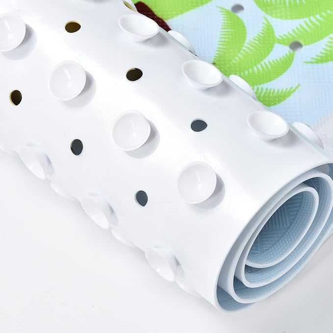 Bath Mat for Tub for Kids Non Slip Bathtub Mat for Baby Toddler Extra Long Bathroom Shower Mat with Suction Cups,Drain Holes,40X16 Inch,Ships