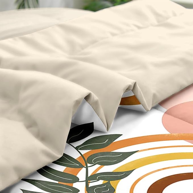 7 Pcs Comforter Set King Size, Boho Sunshine Retro Bedding Set for Kids and Adults, Vintage Bed Sheet Sets with Fitted Sheet 2 Pillowcase & 2 Sham for Bedroom Bed Decor