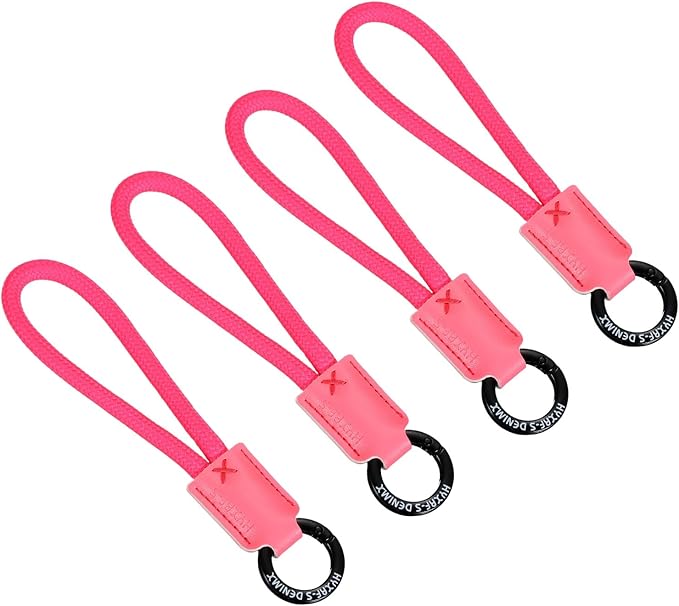 PATIKIL Handmade Cowhide Key Chain,Stylish Bag Pendant Leather Car Key Lanyard Mobile Phone Keychain Accessories, 4 Pack