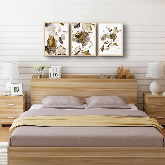 Framed Wall Art For Living Room Family Wall Decor For Bedroom Fashion Kitchen Wall Pictures Artwork Office Decor Print Abstract Painting Modern Bathroom Home Decorations (Natural Wood Framed)
