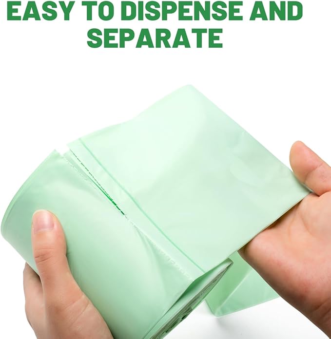 BEIDOU-PAC 1-2 Gallon Flap Tie Compostable Trash Bags, 120 Count Small Compost Bags, Biodegradable Kitchen Garbage Bags, Food Scrap Waste Bags for Countertop Bin, ASTM D6400, US BPI Certified
