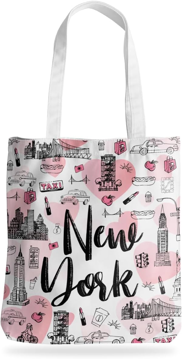 Jeilink New York Souvenirs and Gifts Beach Weekender Tote Travel Reusable Grocery Bags Girls Trip