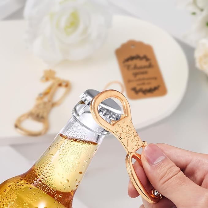 50Pcs 70th Birthday Bottle Opener Set, 70th Golden Bottle Openers Birthday Personalized Party Favors 70th Wedding Anniversaries Souvenirs Favors for Guests Gifts Decorations（70th）