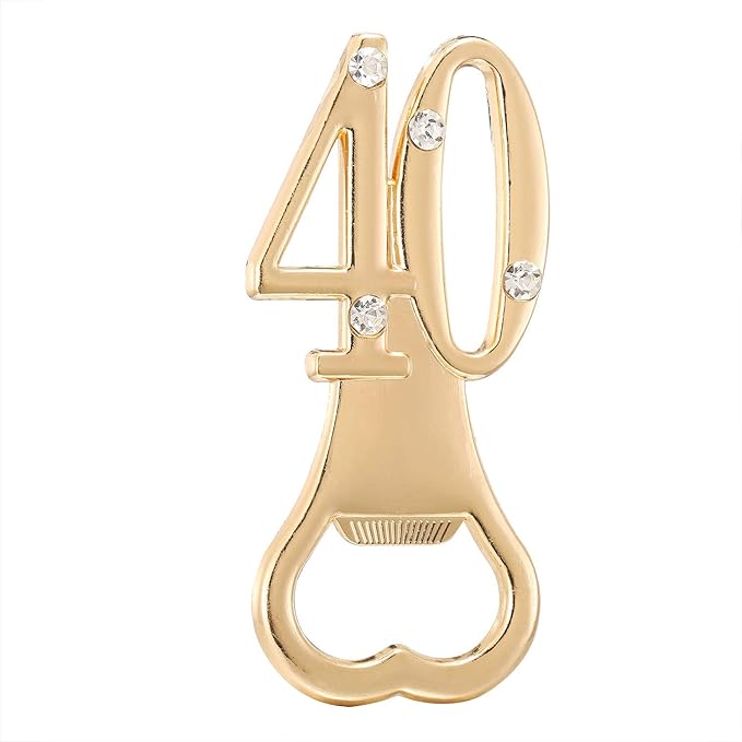Set of 24 Gold 40th Birthday Party Favors Bottle Openers