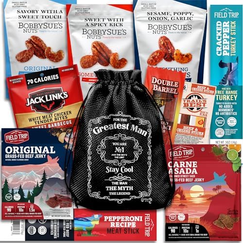 Beef Jerky & Nuts Gift Baskets - Birthday Gifts For Men Who Have Everything by CheshireGifts