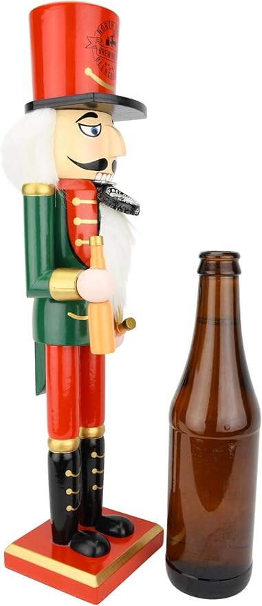 Tree Buddees Beercracker Bottle Opener Nutcracker 15" Tall Functional Bottle Opening & Festive Holiday Décor Bottlecracker – Funny Gift for Men, Beer Lovers & Holiday Parties