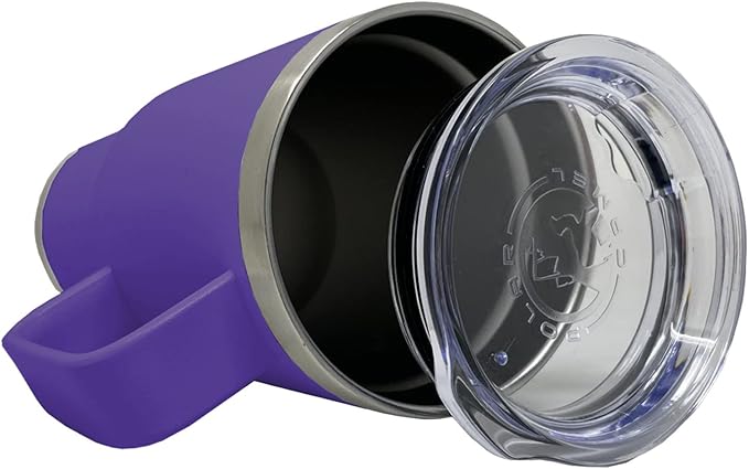 LaserGram 20oz Vacuum Insulated Travel Mug with Handle, Cup Cake, Personalized Engraving Included (Dark Purple)