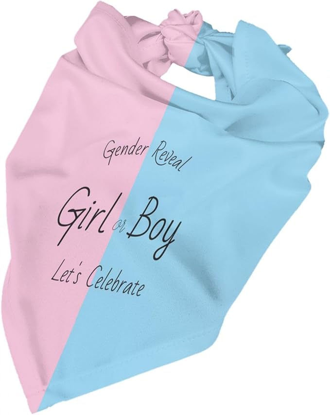 He Or She What Will It Be? Gender Reveal/Baby Announcement Dog Bandana,Pet Neckerchief for Pets Daily Wear Photo Prop Party Supplies (Gender Reveal)
