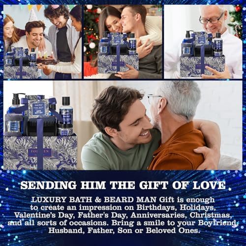 Mens Gift baskets, Birthday Gifts Spa Kit for Men Classic Perfume Bath Gift - Image 3